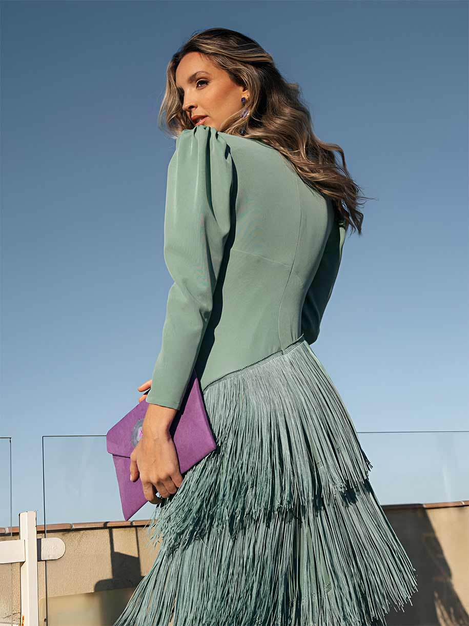 Robe évasée avec franges élégantes - Maison Claire et Sylvie