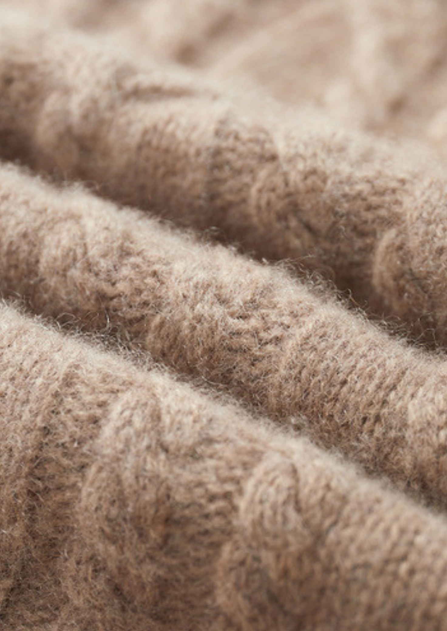 PULL MOITIÉ ZIP EN CACHEMIRE PUR BEIGE À CÔTES TORSADÉES