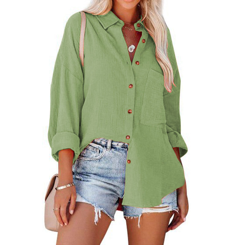 MADELYN | Blouse décontractée à manches longues avec boutons