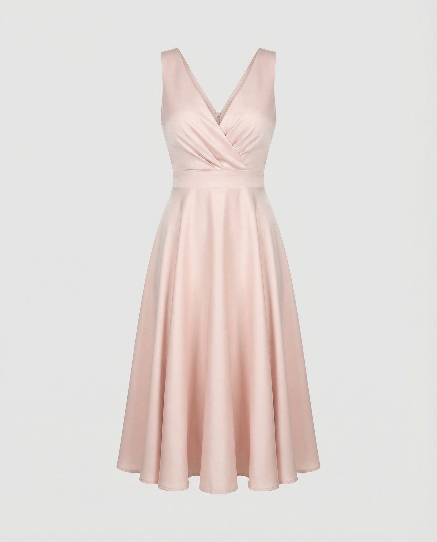 The Liora — Apricot A-Line Midi Dress