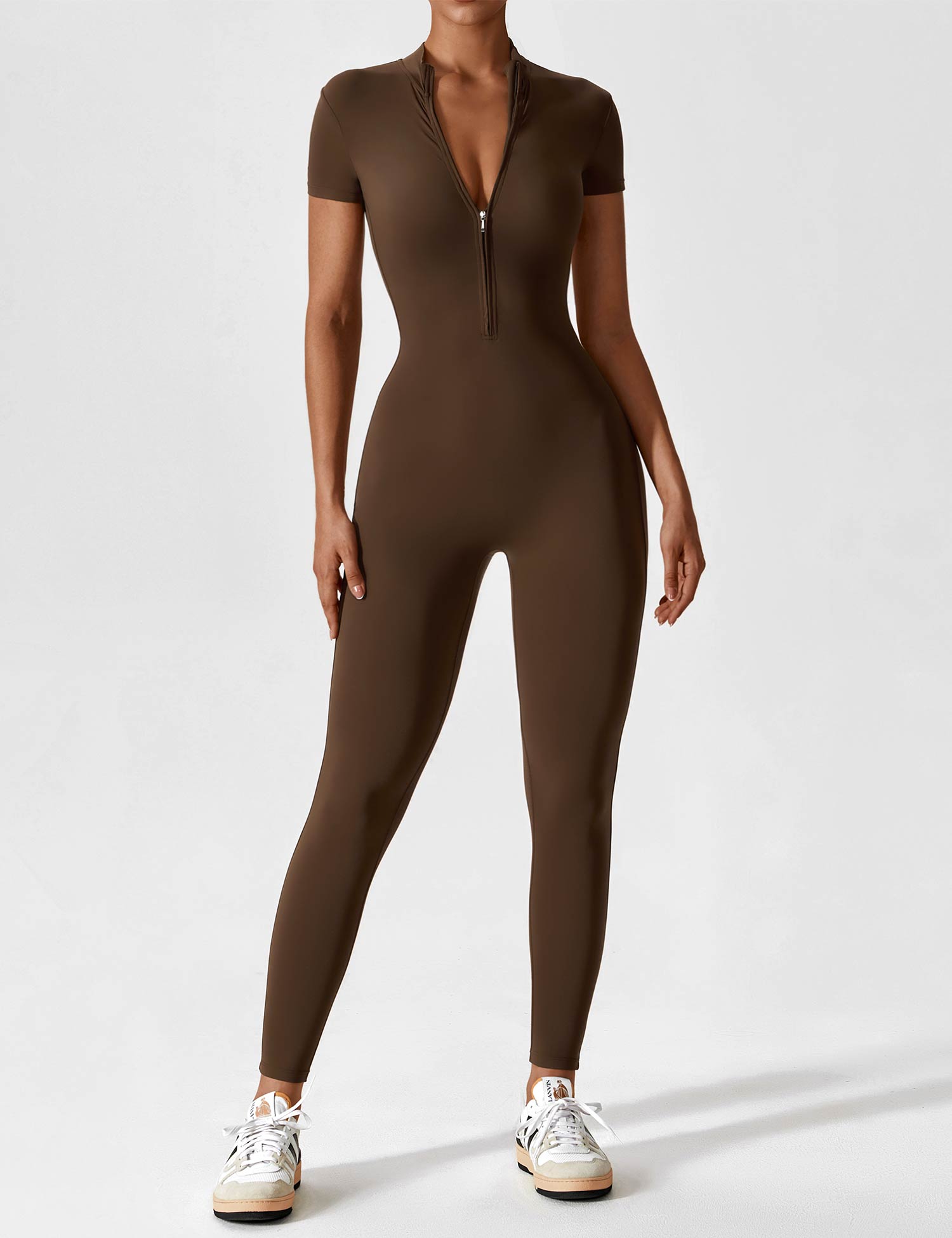 The Vela Zip Jumpsuit — Black Onyx