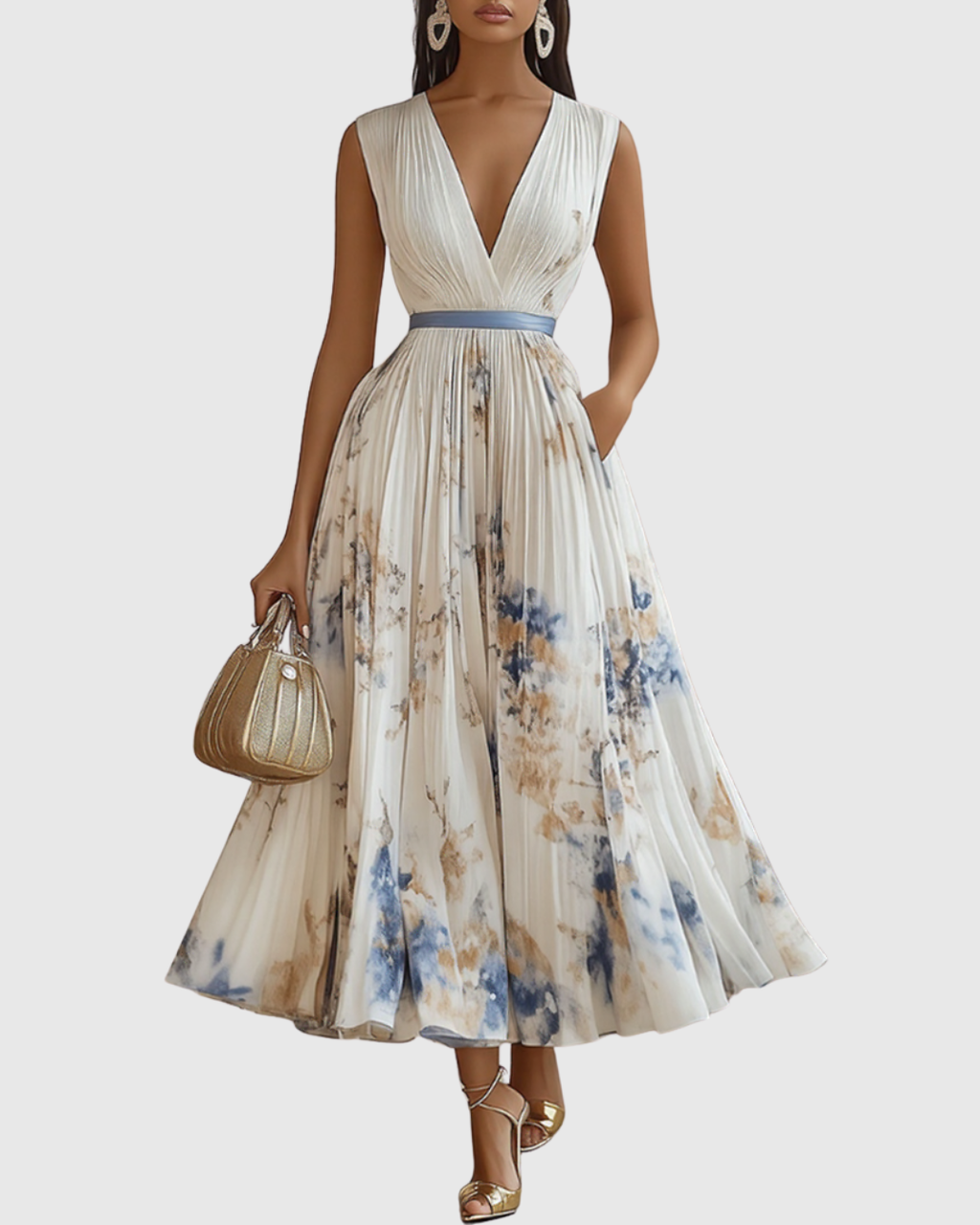 Siena™ - Robe Maxi Plissée Chic