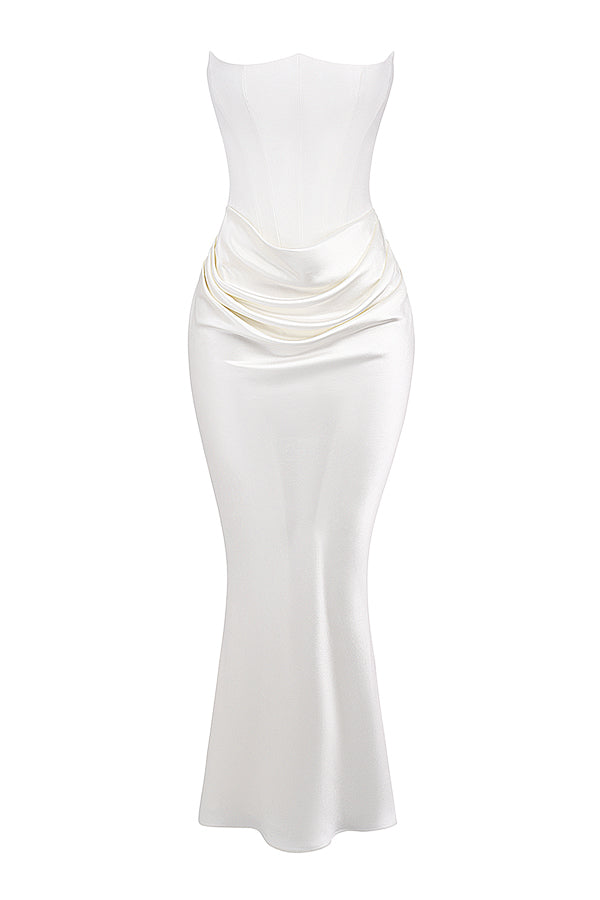 Persephone — Ivory Strapless Corset Gown