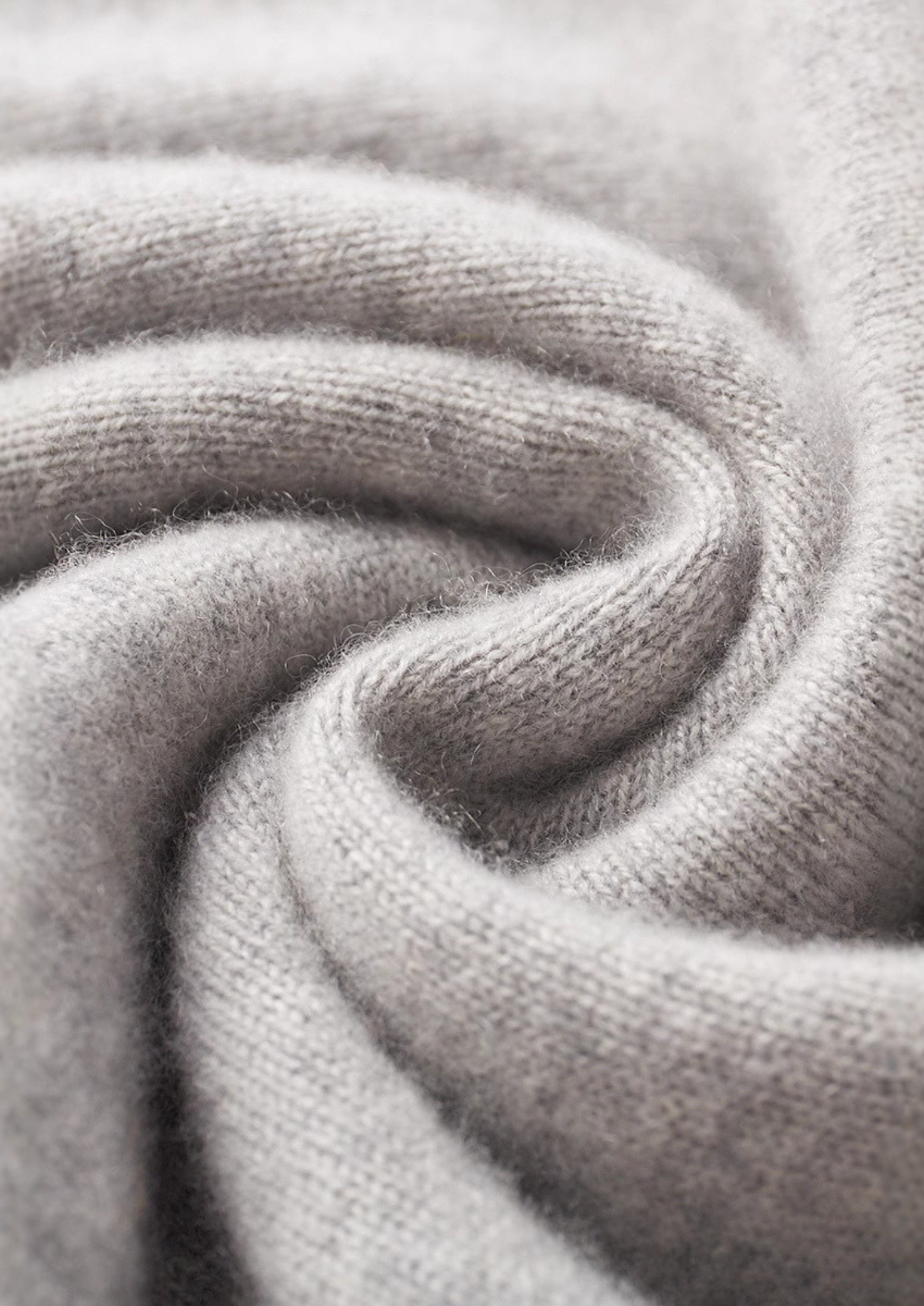 PULL COL ROULÉ EN CACHEMIRE PUR GRIS CLAIR