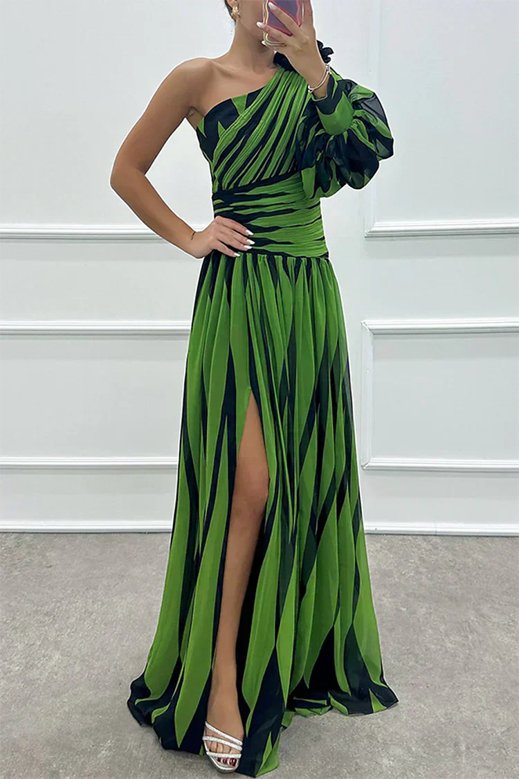 Fenna™ - Robe Longue Sophistiquée à Une Épaule