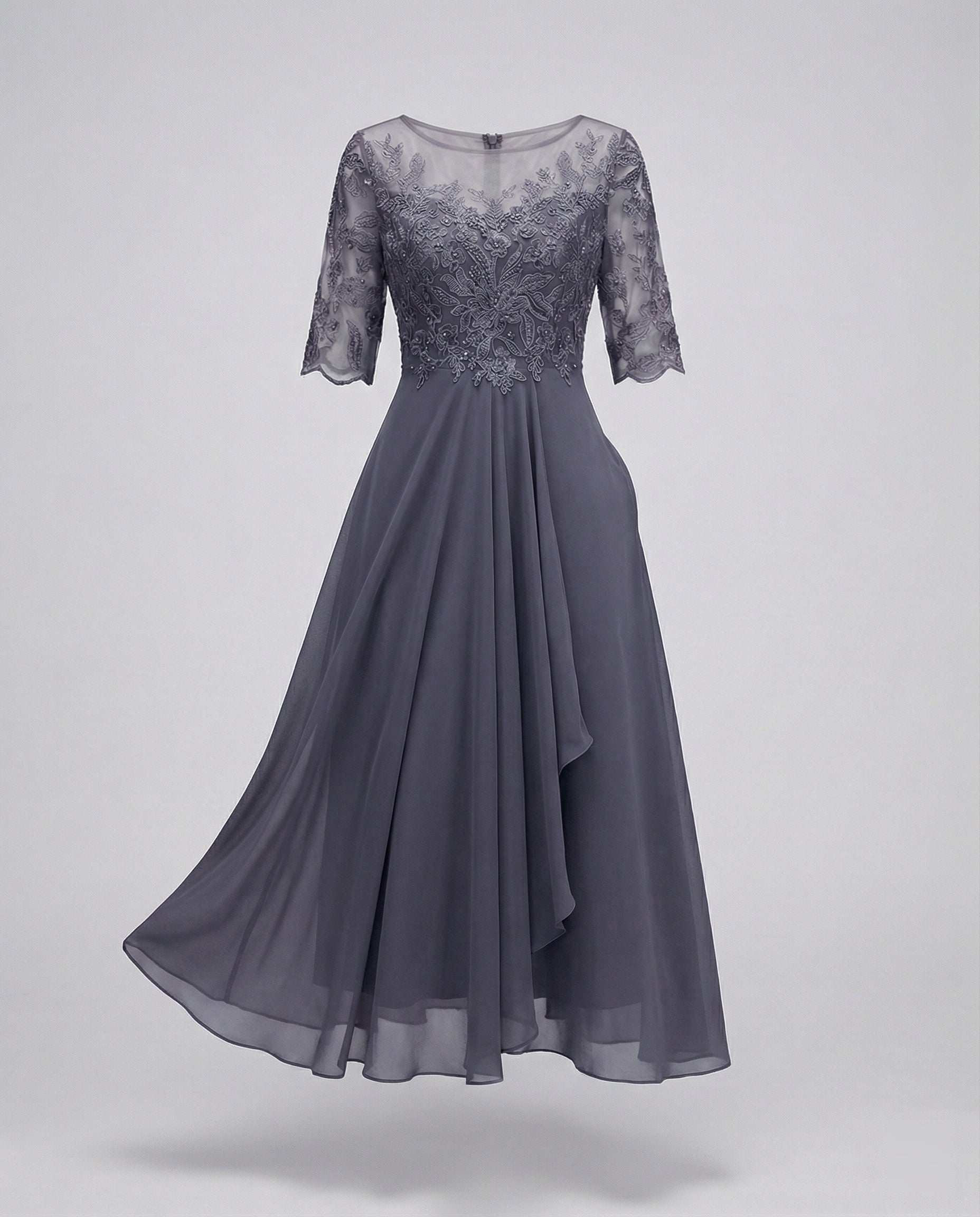 Thalassa — Cerulean Lace Midi Dress