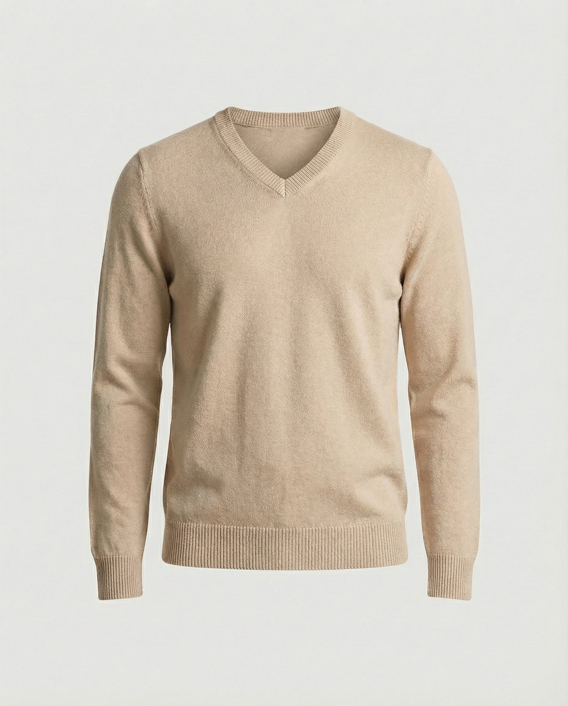 Elian V-Neck Knit — Light Gray