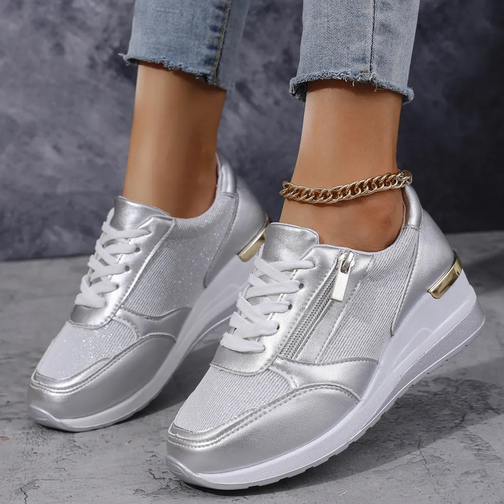 The Sylvi Sneaker — Chalk Mesh & Suede