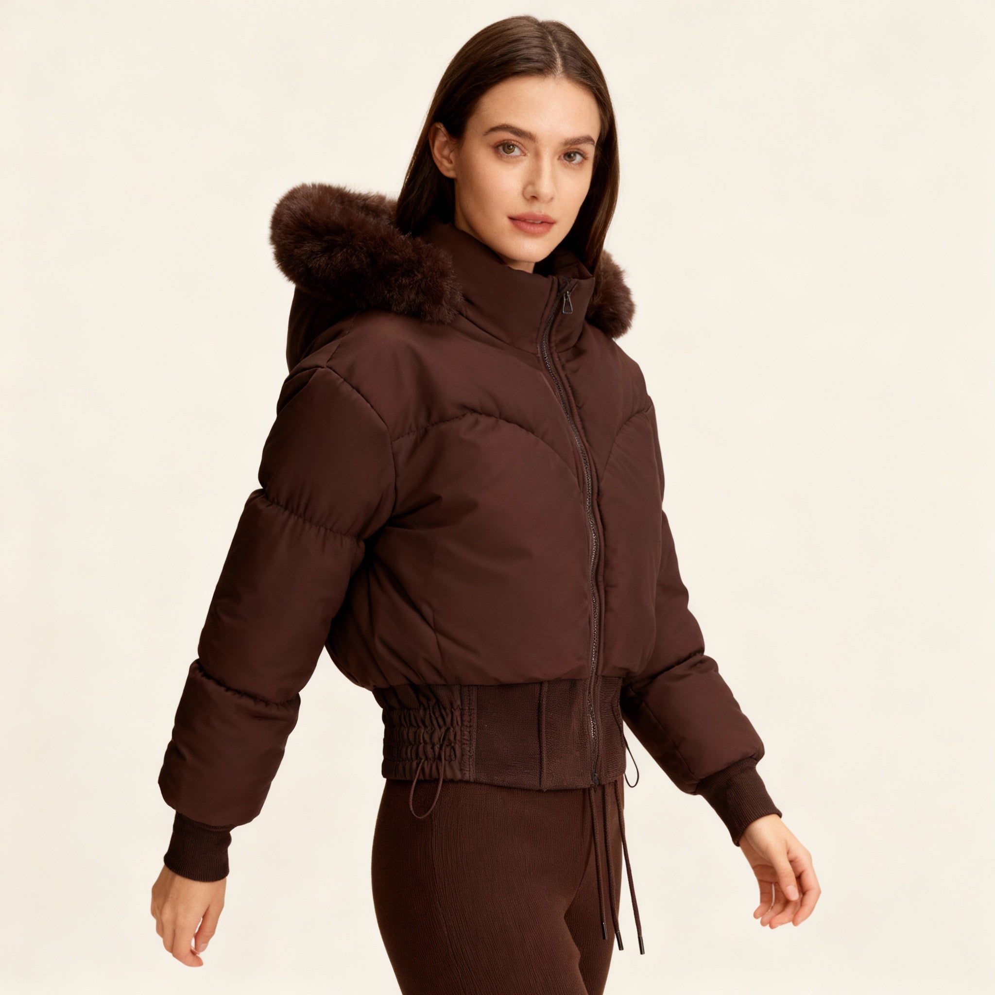 The Flora — Ebony Cropped Down Jacket