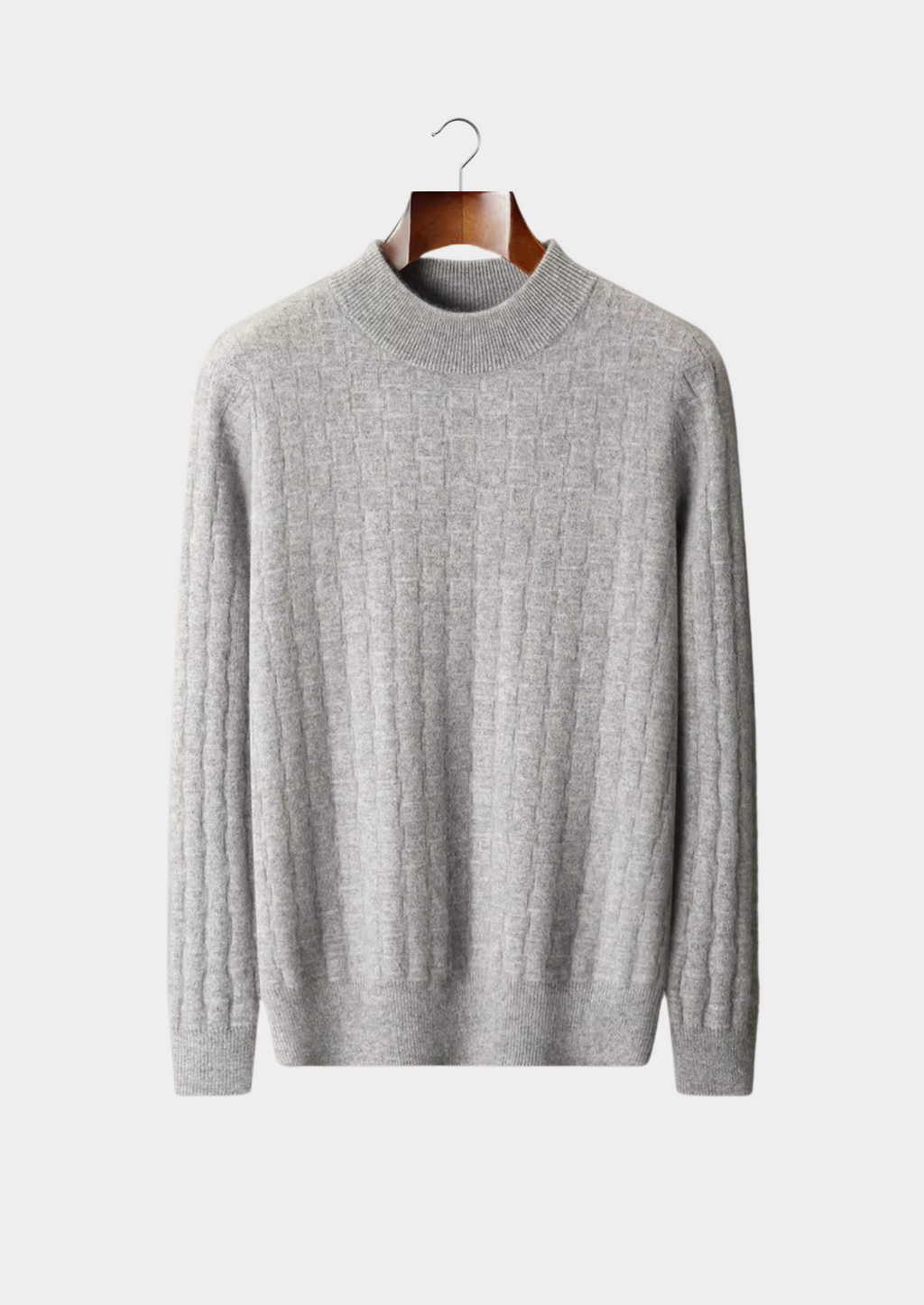 Col montant en laine mérinos extra-fine pure avec texture