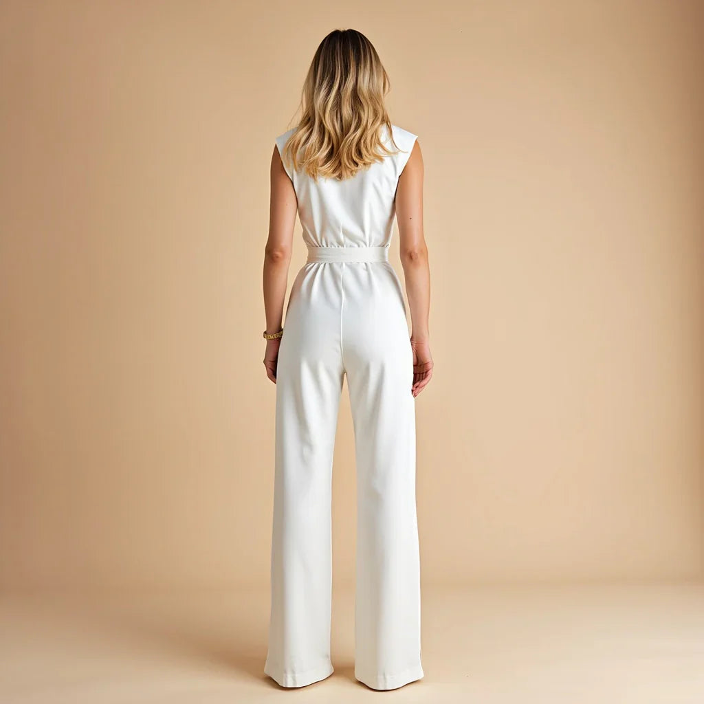 The Zarya — Sand Wide-Leg Jumpsuit