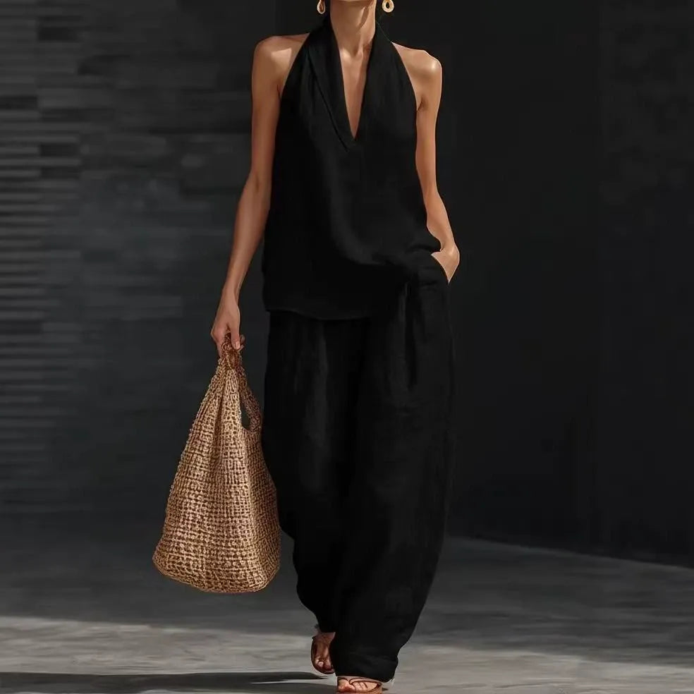 ZOE | Ensemble sans manches à jambes larges