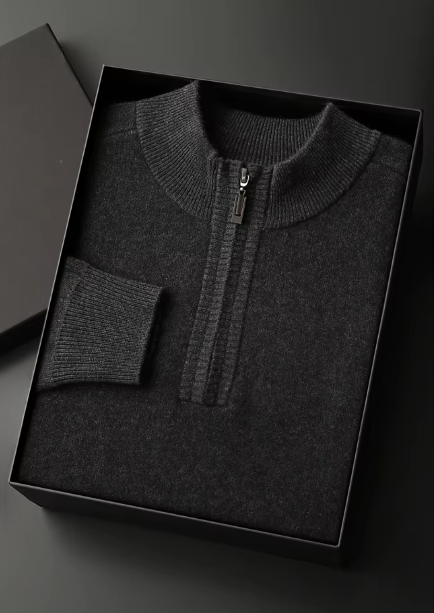Pull-over essentiel en cachemire premium à demi-fermeture éclair
