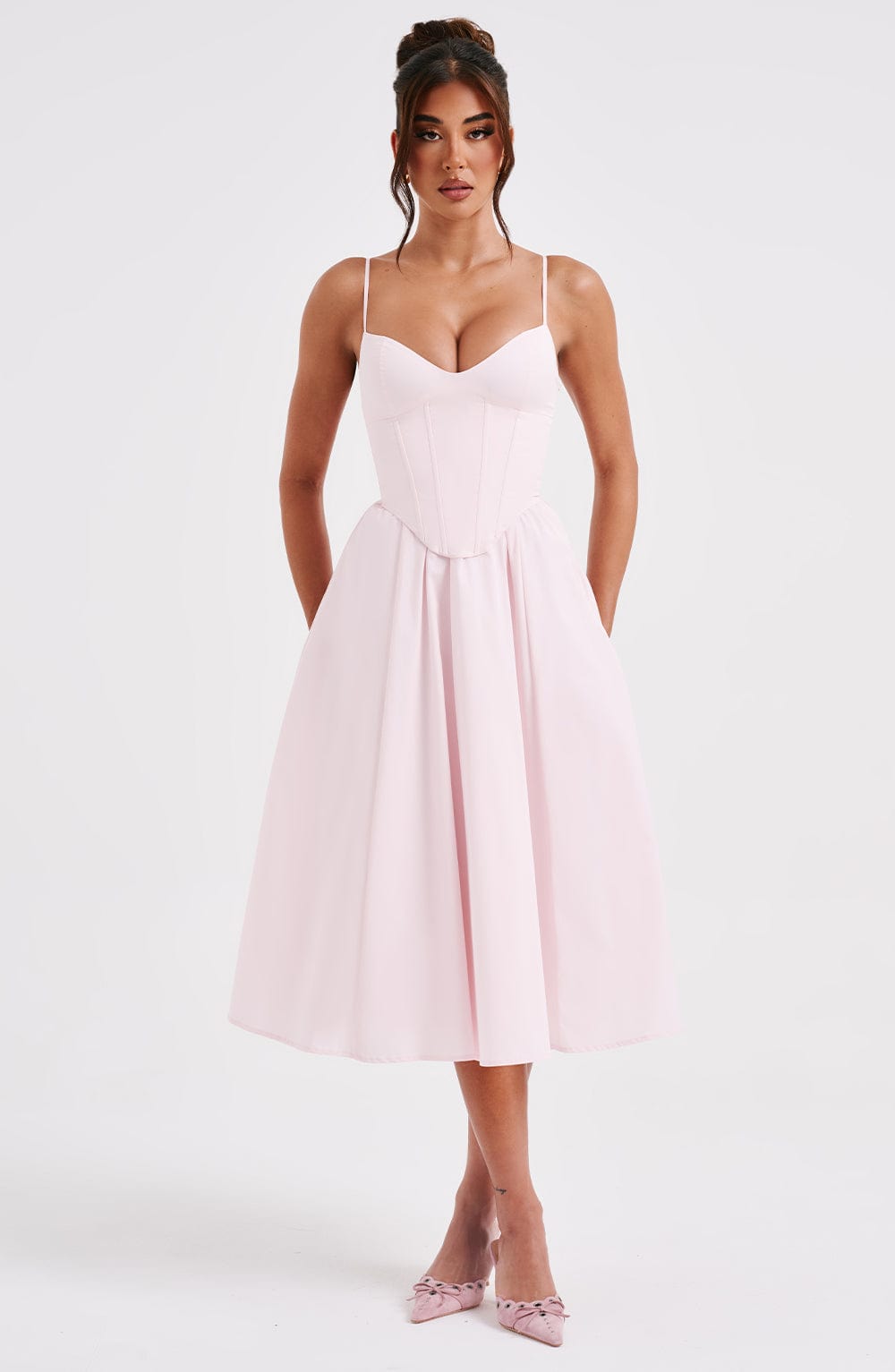 MAILEEN | Robe Midi Élégante avec Design Corset