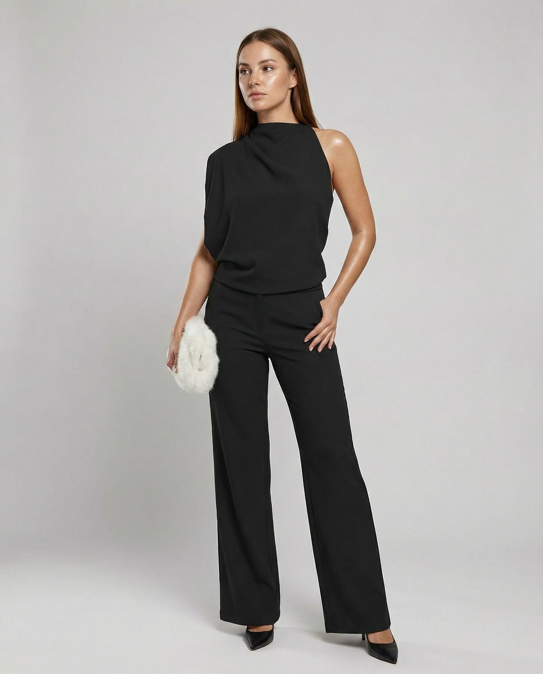 The Sovra Jumpsuit — Midnight Wide-Leg
