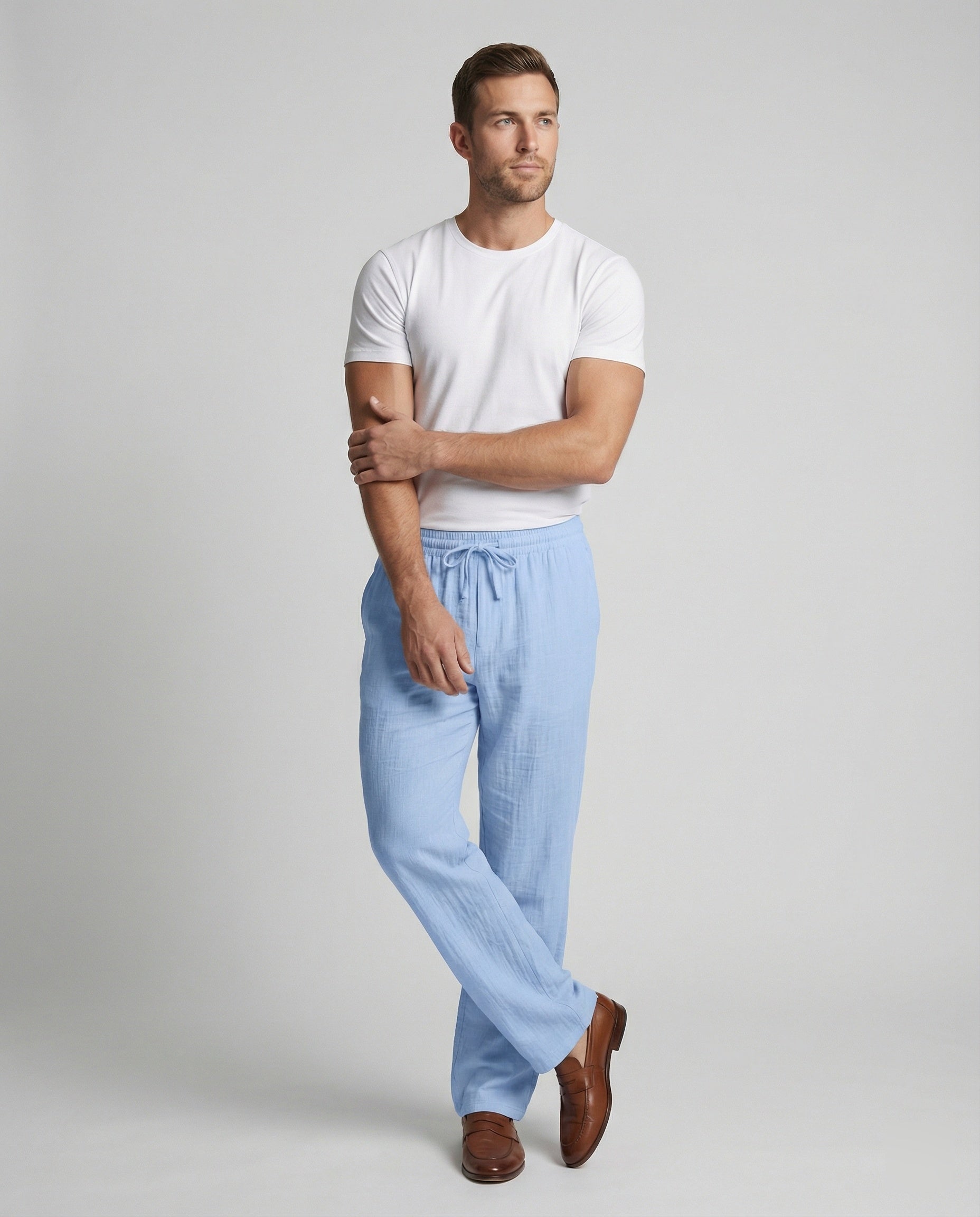 The Elian — Linen Drawstring Trousers