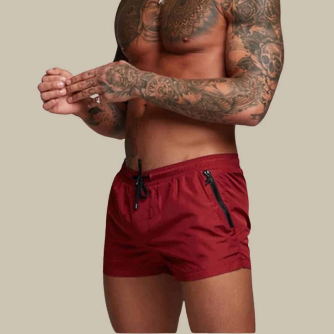 The Cael Quick-Dry Shorts — Burgundy