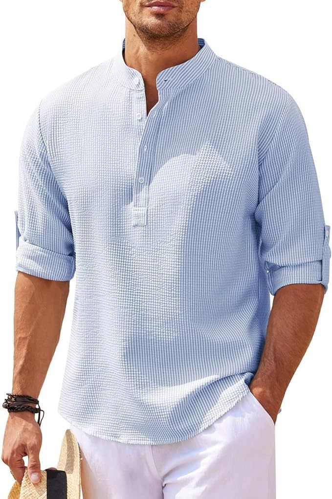 The Anselm — Band-Collar Button-Up Shirt