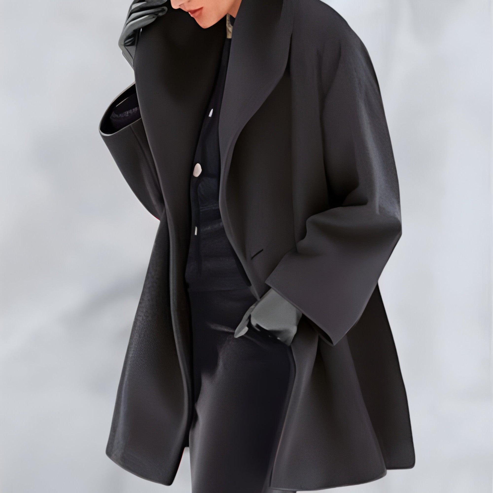 The Lysara — Draped Lapel Windshield Coat