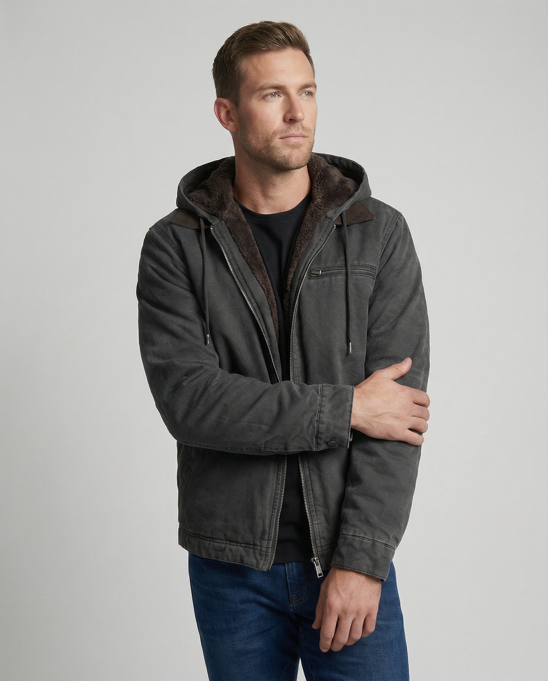 The Einar — Slate Hooded Jacket