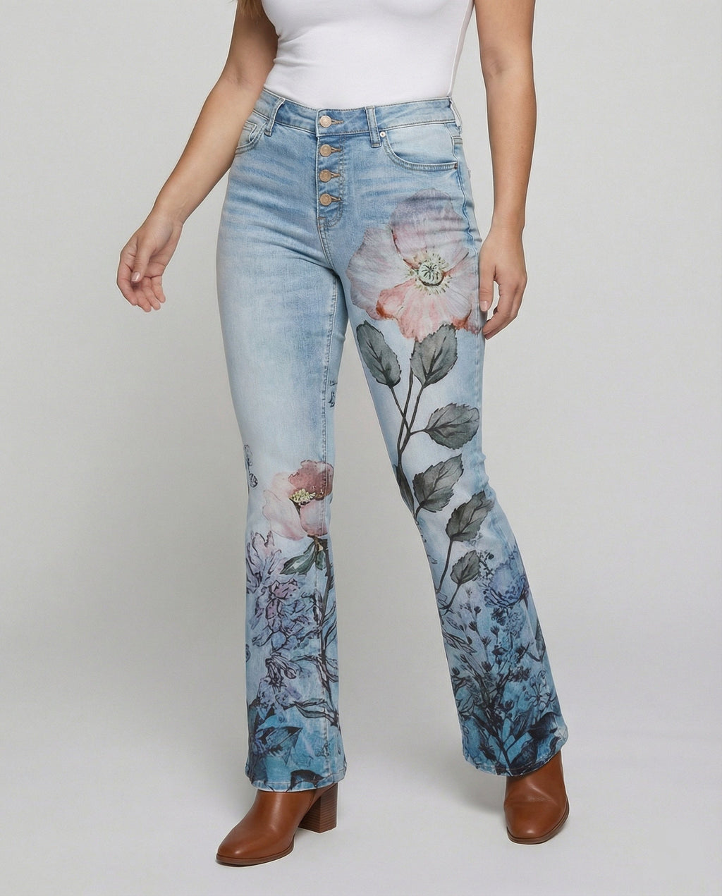 The Alva — Flare Denim with Button-Fly
