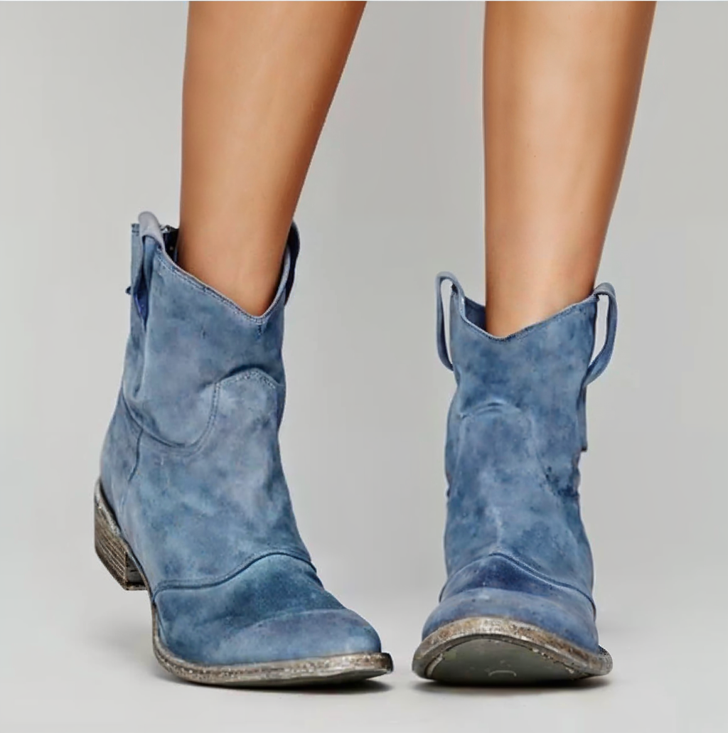 The Kyla — Rustic Suede Western Boot