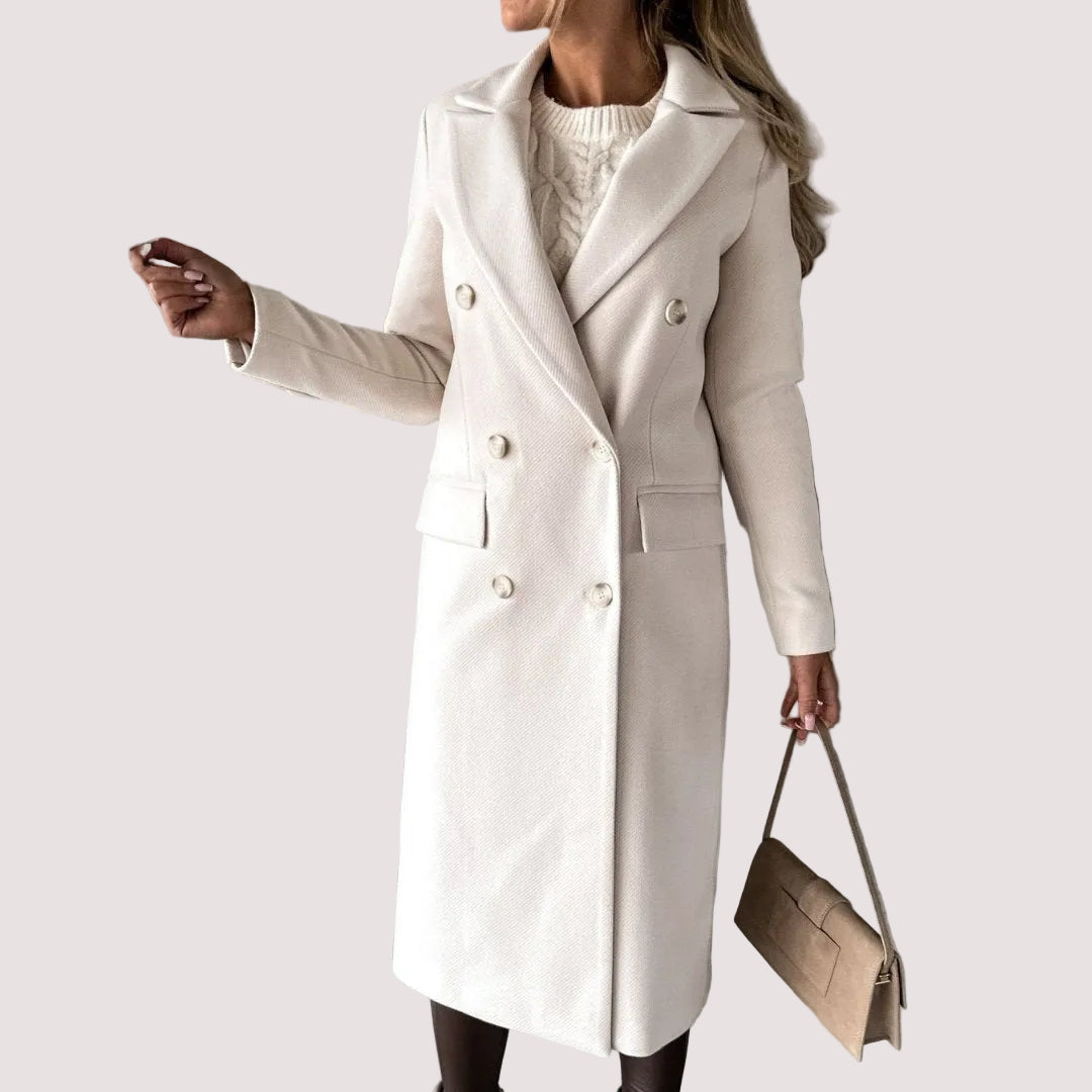 The Liora — Khaki Double-Breasted Trench