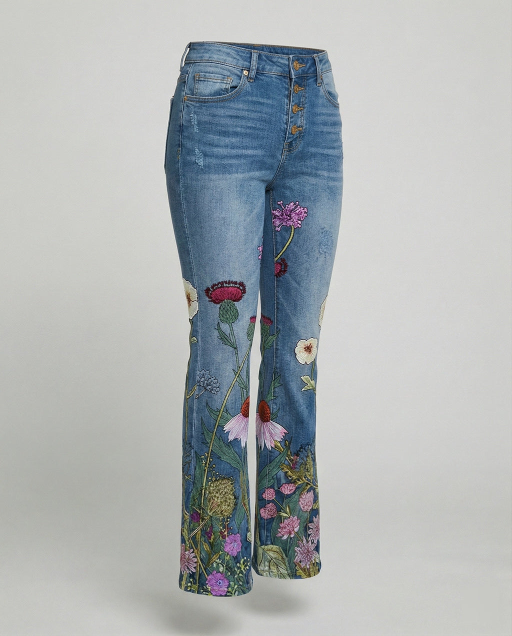 The Alva — Flare Denim with Button-Fly