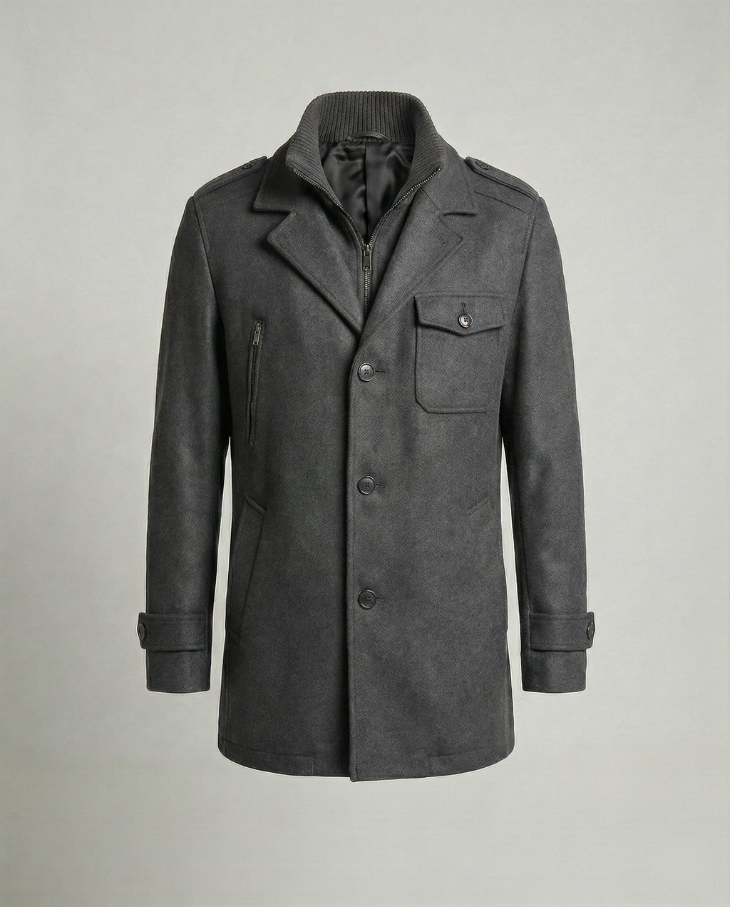 Bernd Field Coat — Onyx Wool Blend
