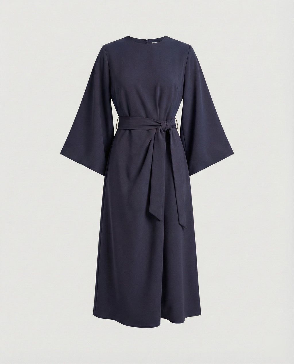 The Esmé — Lantern Sleeve Midi Dress in Rust Brown