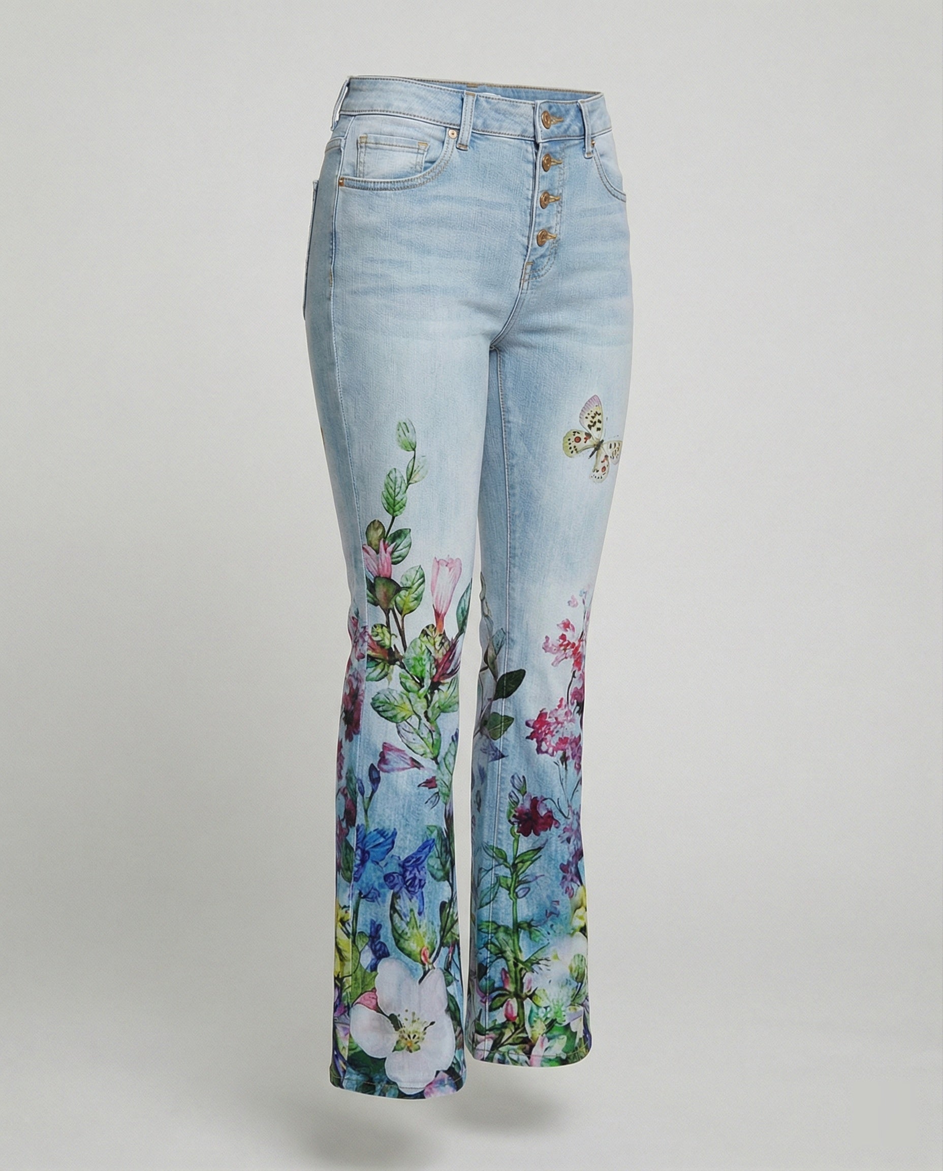 The Alva — Flare Denim with Button-Fly