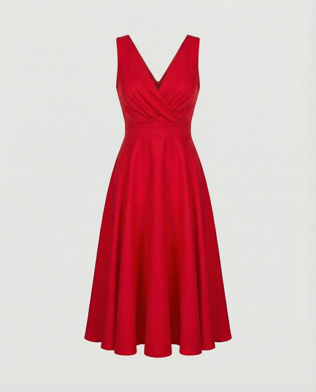 The Liora — Apricot A-Line Midi Dress