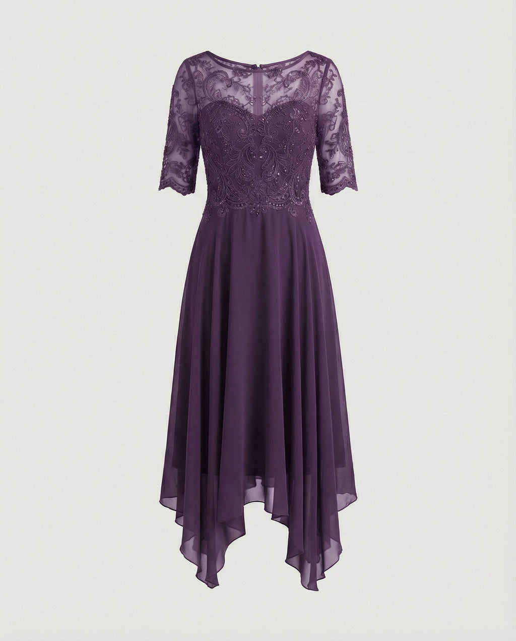 The Liora — Emerald Lace Midi Dress