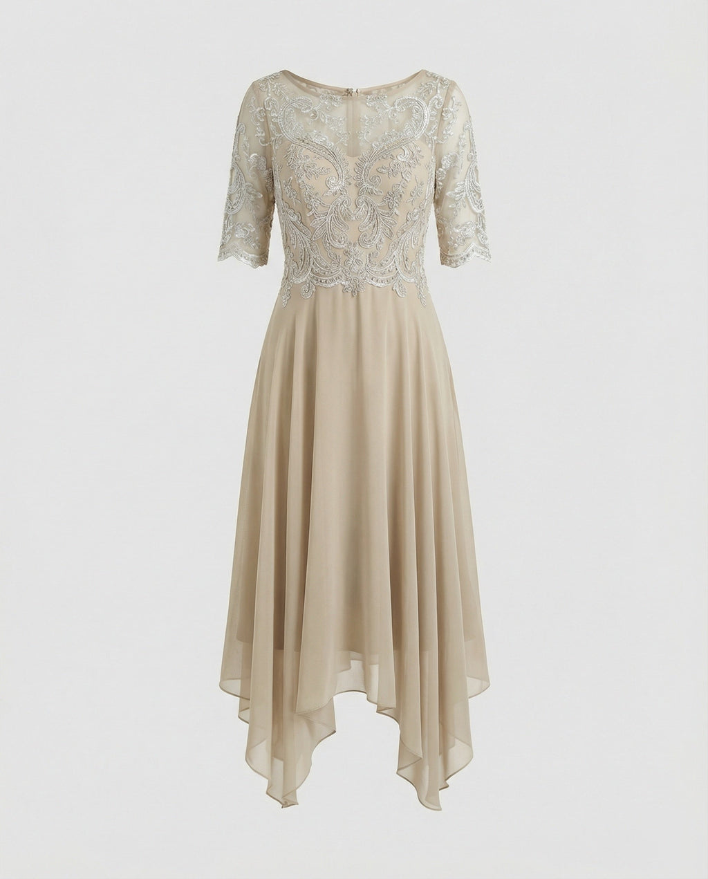 The Liora — Emerald Lace Midi Dress