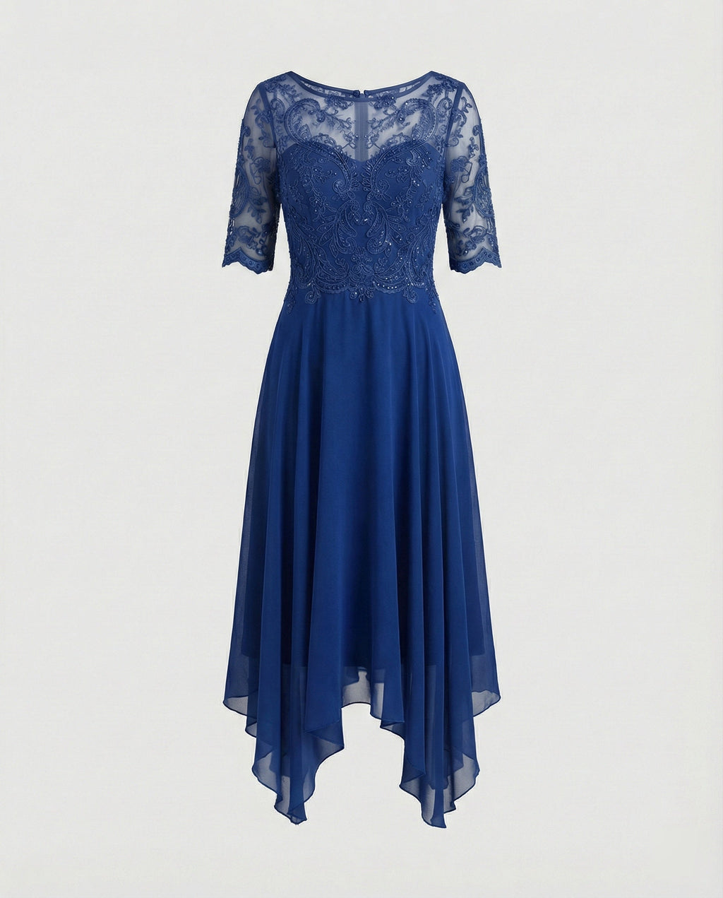 The Liora — Emerald Lace Midi Dress