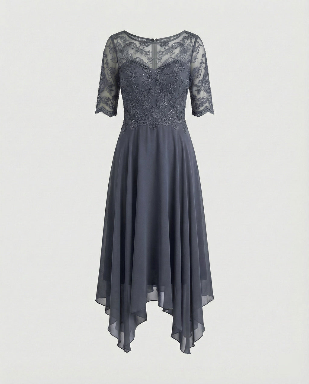The Liora — Emerald Lace Midi Dress