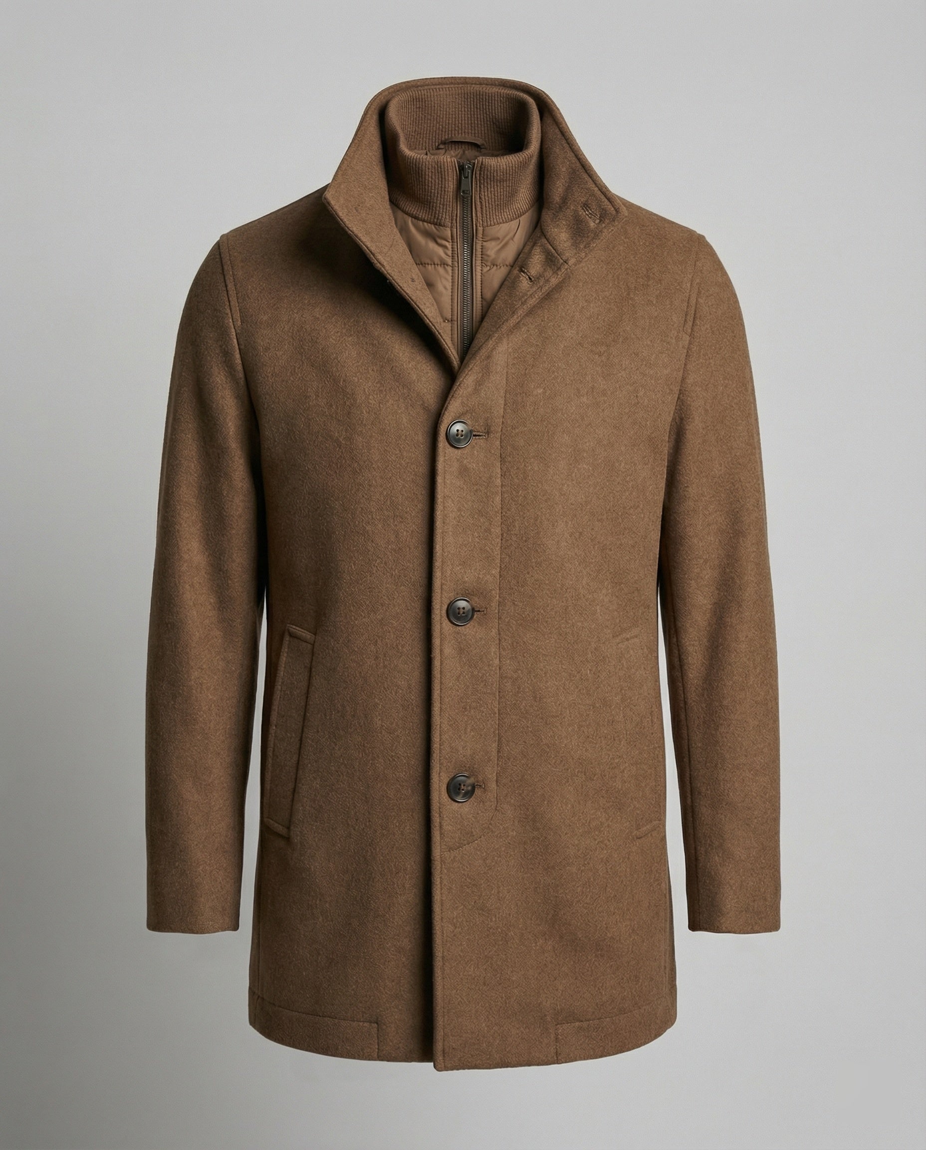 The Alderan Overcoat — Chestnut Wool Blend with Quilted Liner
