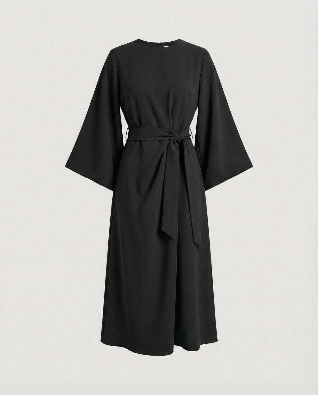 The Esmé — Lantern Sleeve Midi Dress in Rust Brown