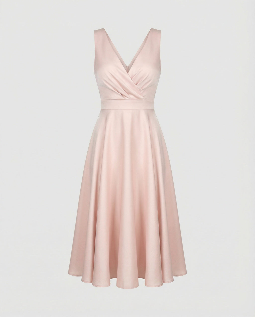 The Liora — Apricot A-Line Midi Dress