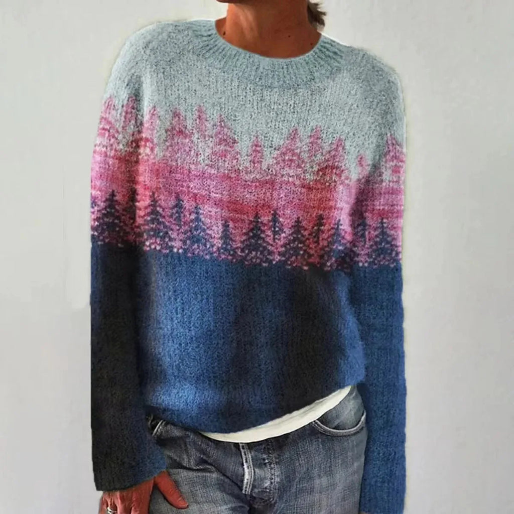 The Ylva Nordic Pullover — Cerulean Mosaic