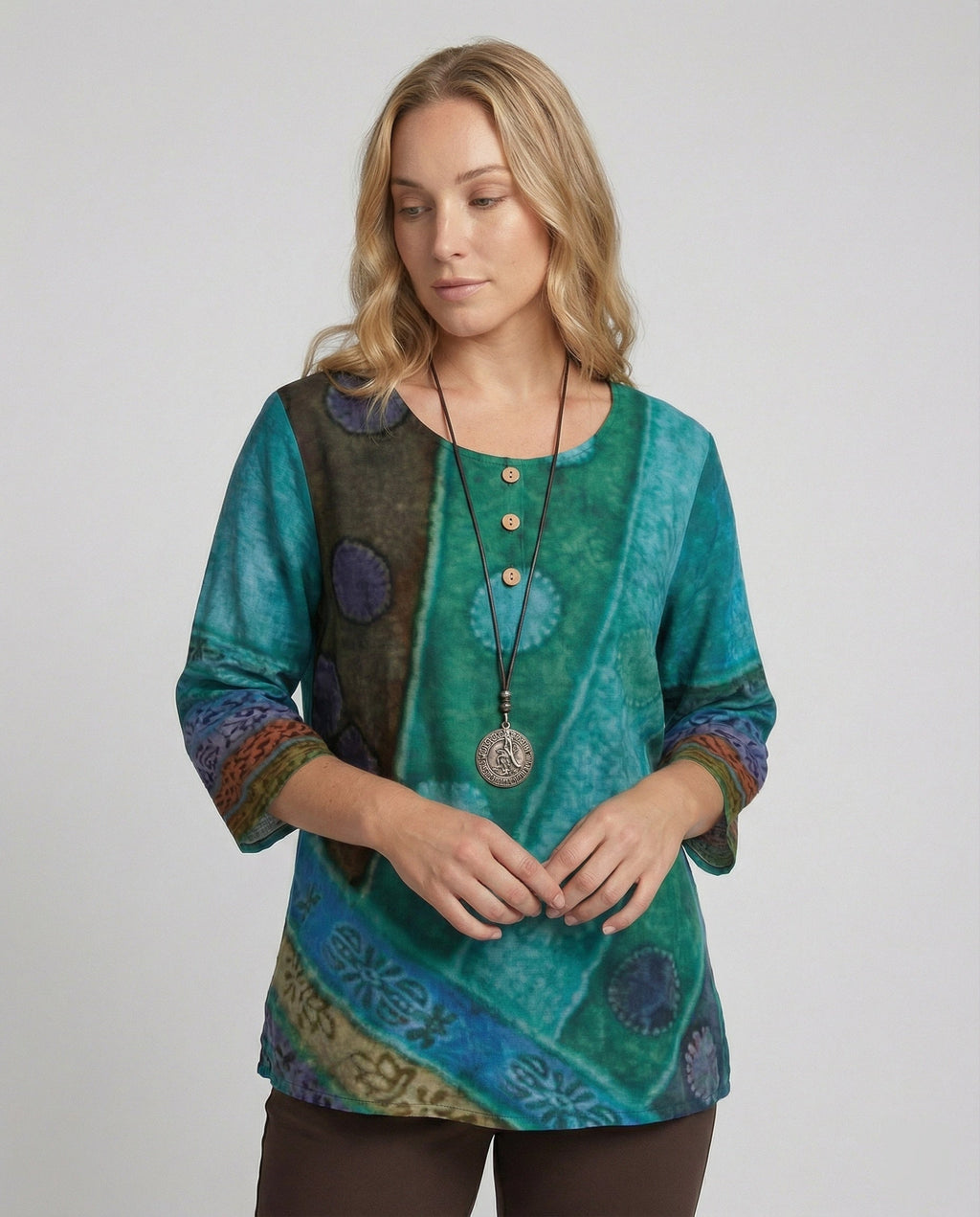 The Kaia Tunic — Evergreen Patchwork